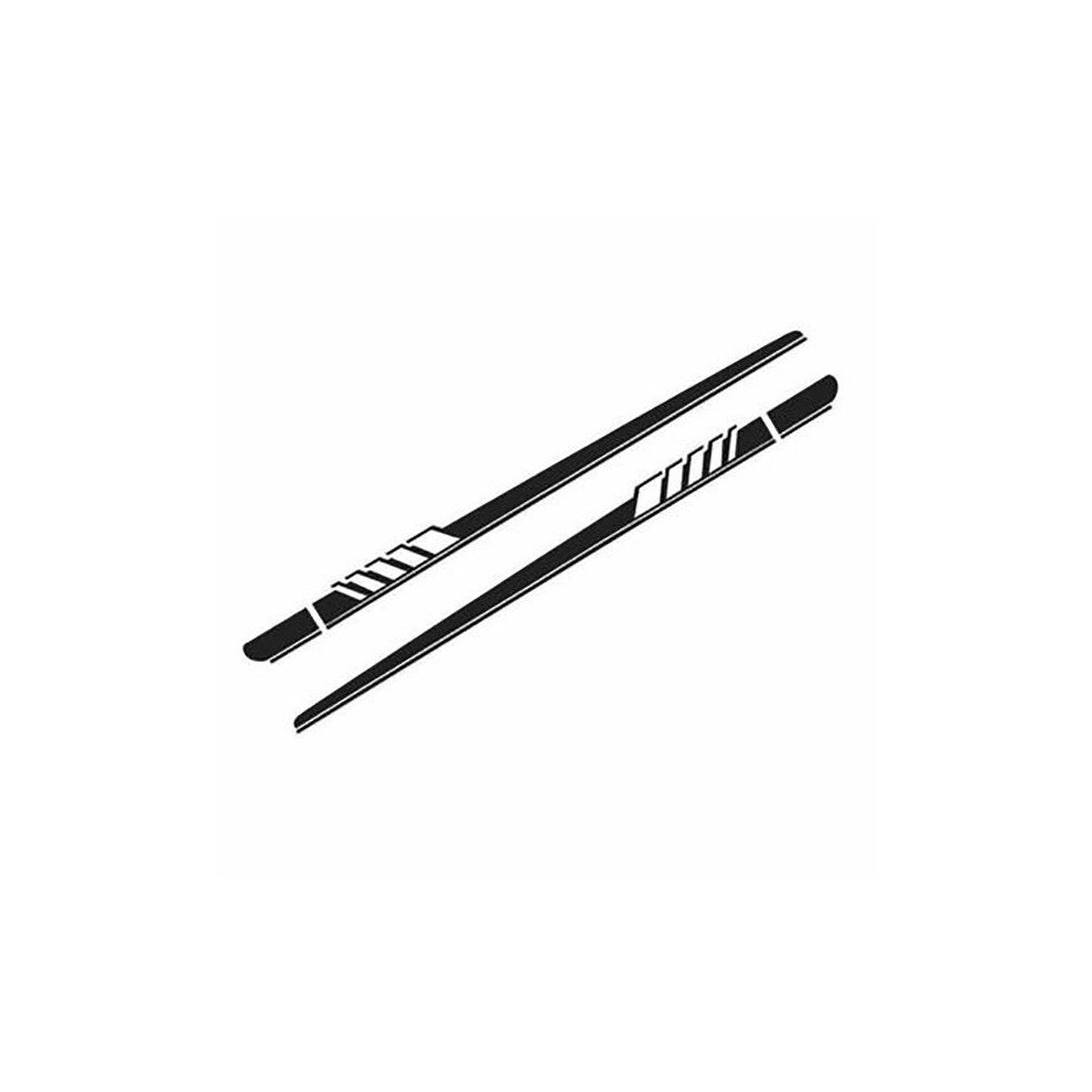 (Black) 1Pairs Car Side Body Paster Decal Sticker Racing Long Stripe Decals Graphics 210 X 11.5 Cm Black 4069369123771