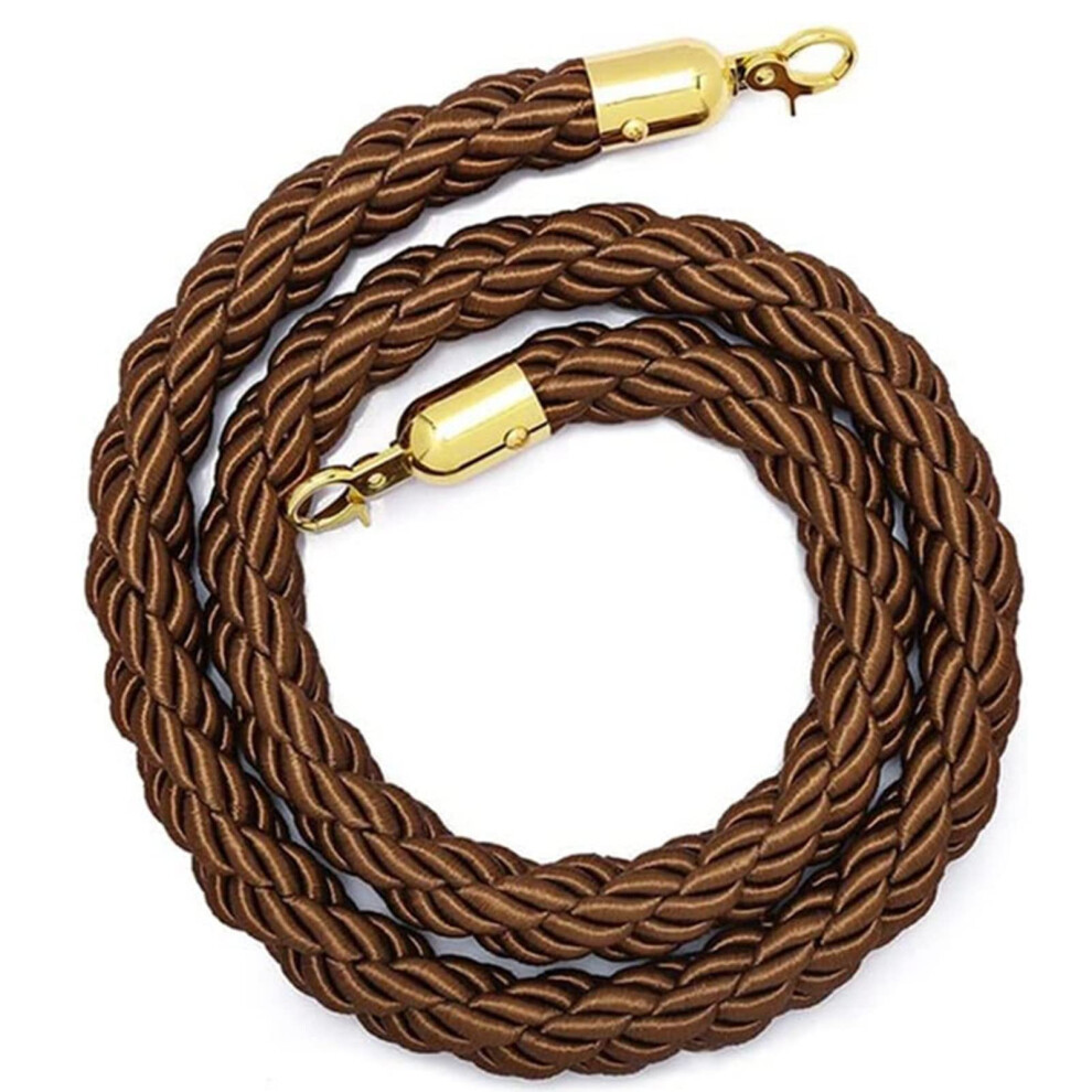 Barrier Rope For Queues, Braided Hemp Rope In Gold, Safety Barrier For Queue Dividers, 2M Length 6493810663345