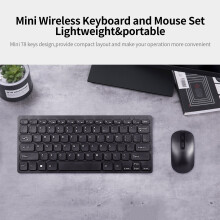 Portable KM901 2.4G Wireless Combo - 78-Key Mini Keyboard & Mouse