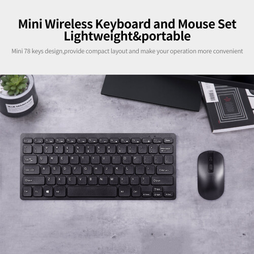 Portable KM901 2.4G Wireless Combo - 78-Key Mini Keyboard & Mouse