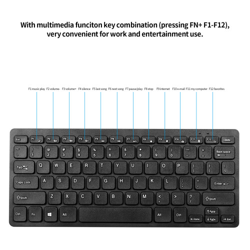 Portable KM901 2.4G Wireless Combo - 78-Key Mini Keyboard & Mouse 1