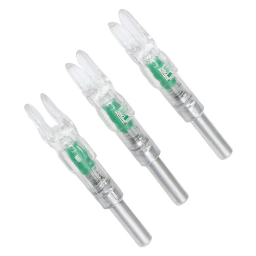 3PCS Lighted Archery Nocks, Auto Switch, Plastic, 6.2mm Green