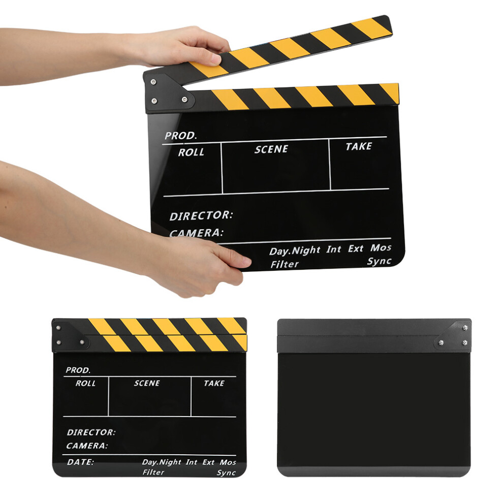 Striped Film Clapperboard 30X25cm - Ideal For Movie Props Pav1ybe Yellow 9421340869231