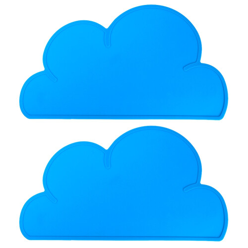 Children Cloud Shape Silicone Placemat Waterproof 27x47.5cm Blue 1