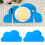 Children Cloud Shape Silicone Placemat Waterproof 27x47.5cm Blue 15