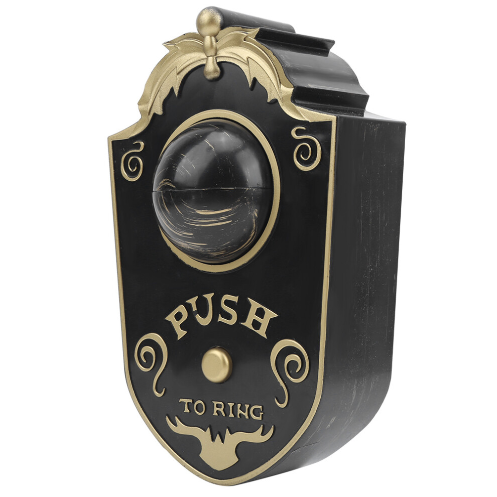 Black Halloween Doorbell Decoration With Eyeball & Sound - Spooky Hanging