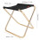 Aluminum Alloy Foldable Camp Stool 31cm Black Fabric Gold Frame 5