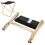 Aluminum Alloy Foldable Camp Stool 31cm Black Fabric Gold Frame 16