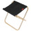 Aluminum Alloy Foldable Camp Stool 31cm Black Fabric Gold Frame 15