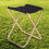 Aluminum Alloy Foldable Camp Stool 31cm Black Fabric Gold Frame 3