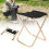 Aluminum Alloy Foldable Camp Stool 31cm Black Fabric Gold Frame 11