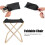 Aluminum Alloy Foldable Camp Stool 31cm Black Fabric Gold Frame 4