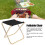 Aluminum Alloy Foldable Camp Stool 31cm Black Fabric Gold Frame 10