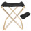 Aluminum Alloy Foldable Camp Stool 31cm Black Fabric Gold Frame 2
