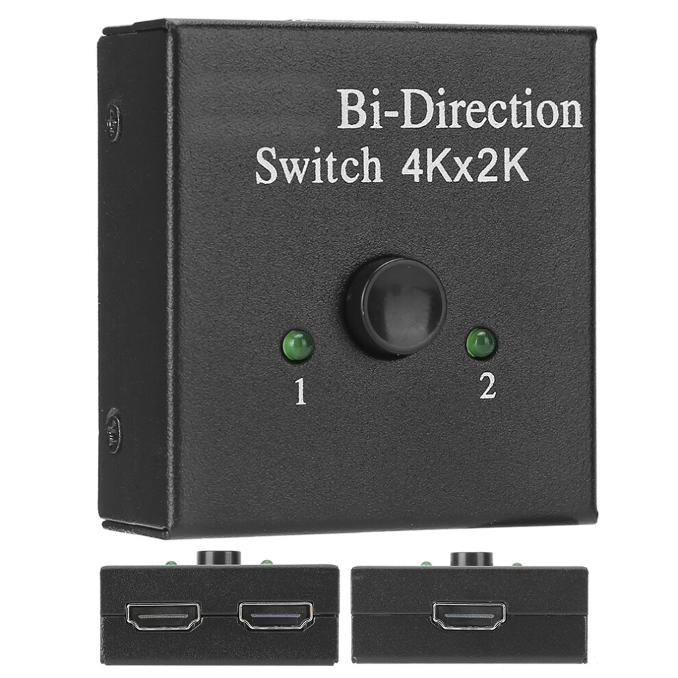 Bi-Direction Hdmi Switcher & Splitter Adapter, 2 Outputs, Black 3031340872948