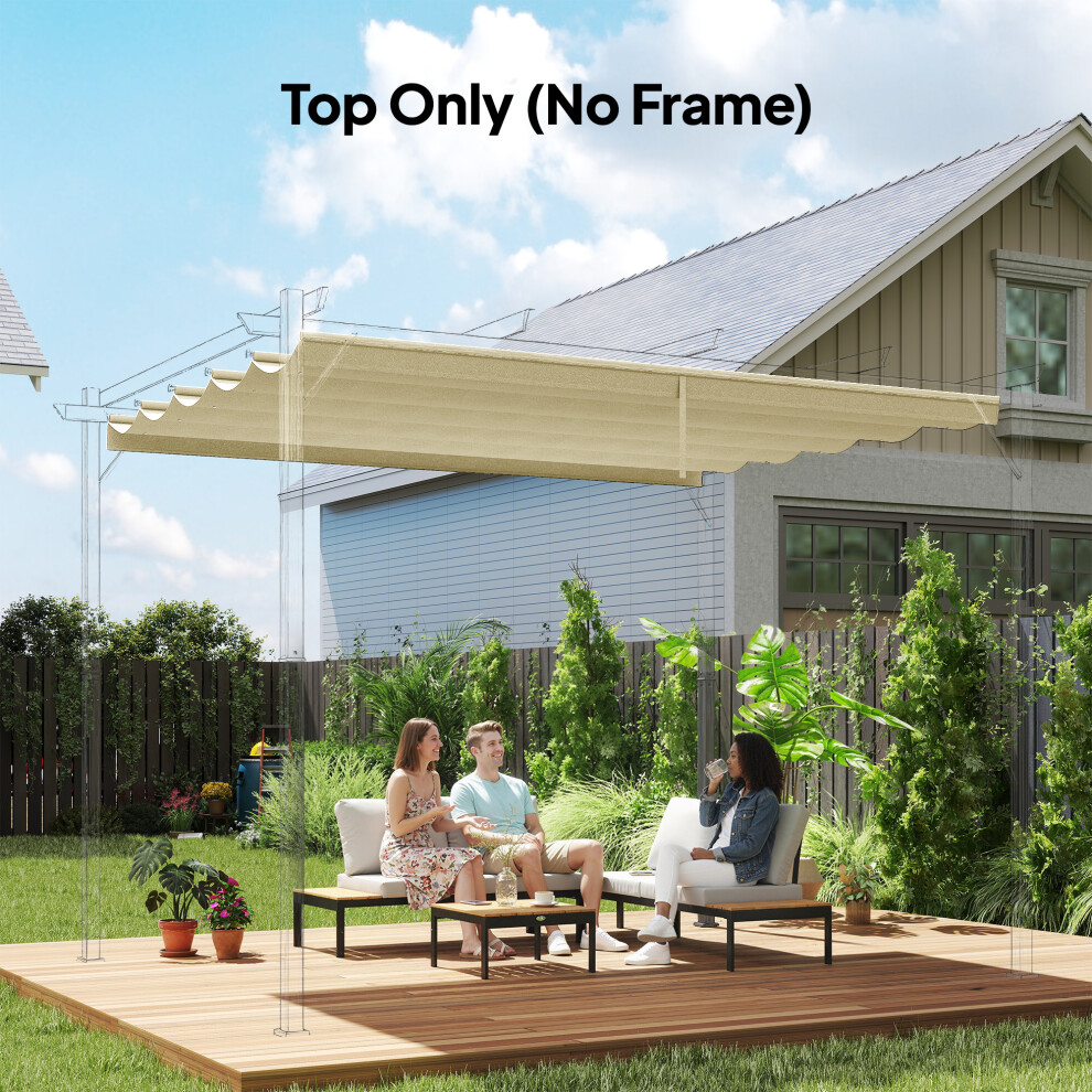 Outsunny 3.5X2.6 M Pergola Cover Replacement For 4X3 M Frame, Cream