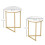 Homcom HOMCOM Nesting Coffee Table Set of 2 with Metal Frame, Gold Tone 9