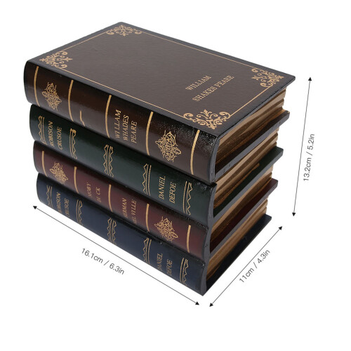 Wooden Book Shaped Storage Box, Home & Office Decor, 13.2cm 1