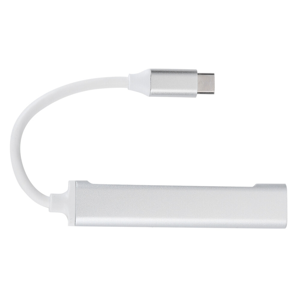 4-Port Usb 3.0 Hub Type-C Splitter Extender Aluminum Silver 3111340874606