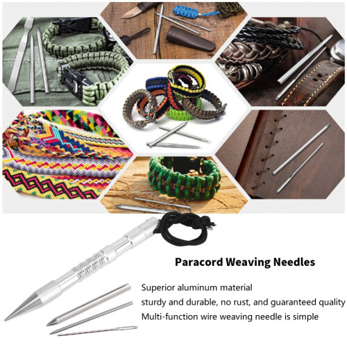 Aluminum DIY Paracord Bracelet Kit 4pcs Silver Weaving Tools 2
