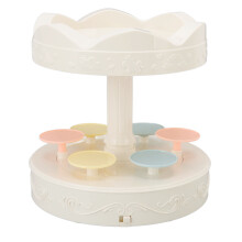 Rotierende Dessertmaschine Automatisch drehend Zwei-Schicht-Dessert-Displayschale Cupcake-Displayplatte