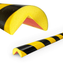 Corner Protection Profile Type A 1.0m Highly Flexible Polyurethane Foam Self-Adhesive Yellow/Black Edge Guard