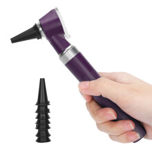 Professional Ear Inspection Otoscope 8 Sizes Earmuffs 3x Zoom - Purple