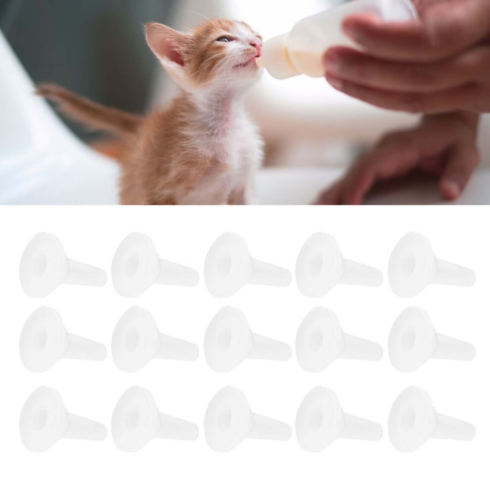 15Pcs Pet Feeding Bottle Silicone Nipple - Safe Soft Durable