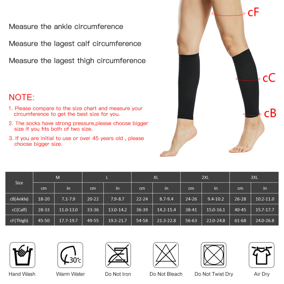 Unisex 20-30mmHg Compression Calf Sleeves for Swelling & Leg Fatigue