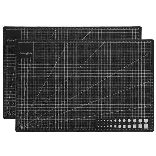2Pcs A3 Black PVC Cutting Mats, 30x45cm, Multi-Use Craft Pads 1