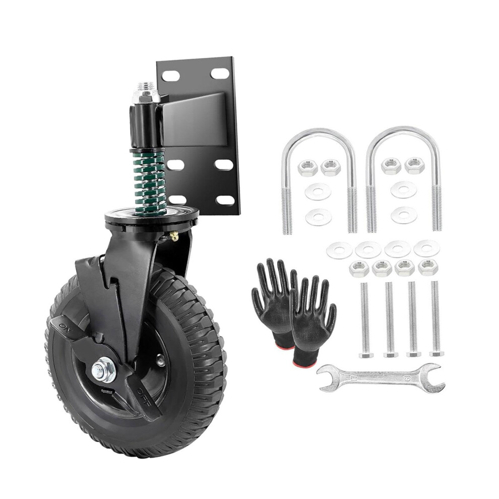 Trolley For Wooden Gates With Brake, 7.5 Inch, Heavy Duty, Spring Loaded, Suitable For Metal Applications 6947110122182