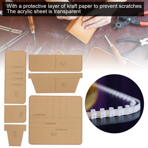 DIY Acrylic Wallet Template Transparent Long Wallet Leather Craft Guide 2