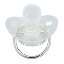 Silicone Baby Schnuller Silber A-Z Buchstaben Sicher BPA-frei 1-teiliger nahtloser Schnuller mit Deckel für Säuglinge 6-18 Monate I