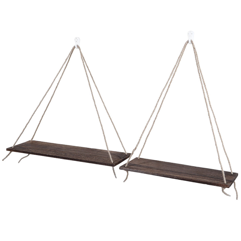 2pcs Wooden Wall Storage Rack Set, Floating Shelves 45x13.8cm