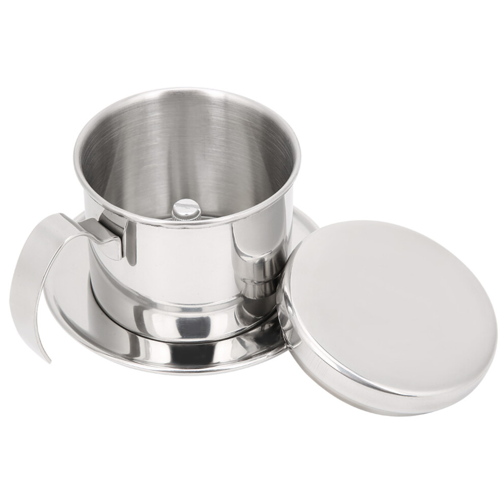 Vietnamese Coffee Drip Pot 0.6L Silver Stainless Steel for Cafe & Kitchen