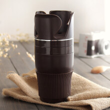 Car Storage Cup Holder 360 Rotating Silicone Ring Brown 9x19 cm