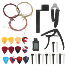 Guitar Accessories Kit with Tuner, Strings, Winder, Pliers & Capo