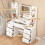 7 Drawer Dressing Table Makeup Desk with LED Mirror Vanity Table White 6