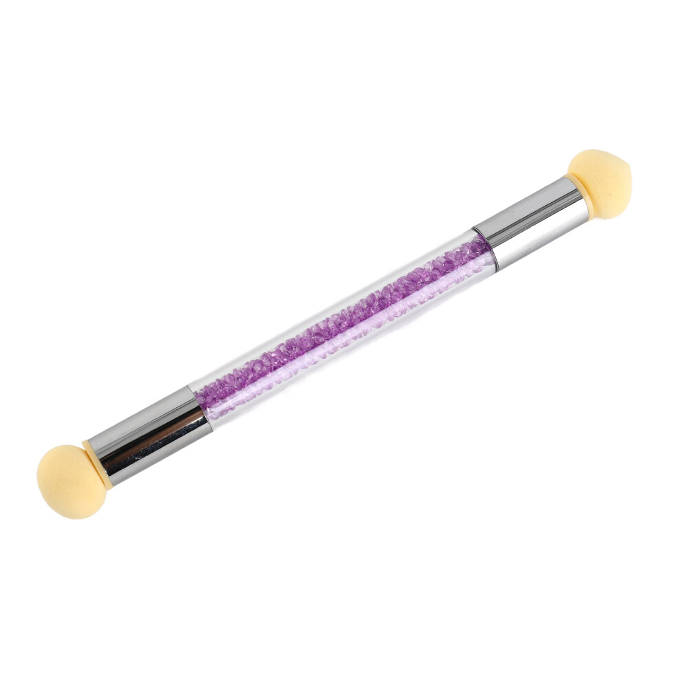 Double Ended Purple Nail Art Sponge Brush - 15.5cm, Acrylic & Sponge