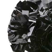 Black Cheerleading Pom Poms Kit, 24.5cm Hand Flower, Soft Plastic