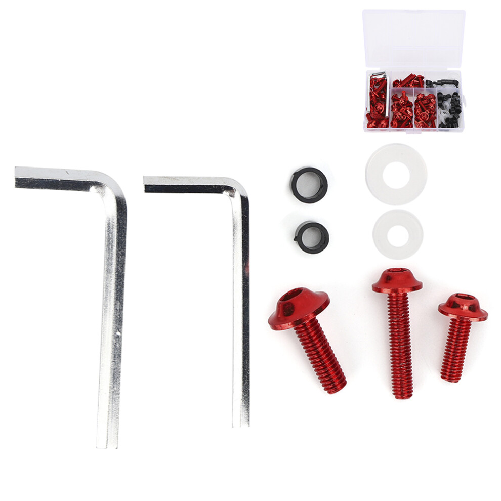 Red High - Quality 158Pcs Fairing Bolts Fasteners Kit - Universal Motorcycle Use 9491340900081