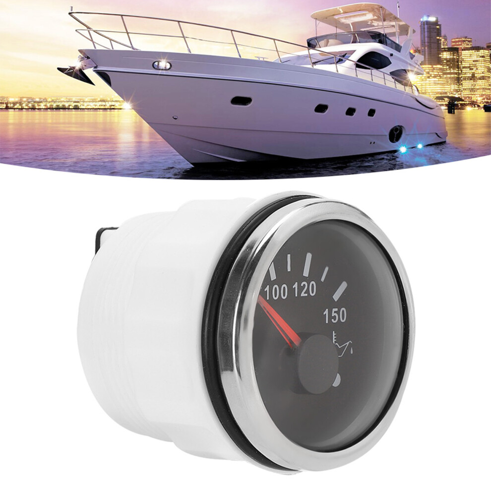 52Mm/2In Oil Temperature Gauge With Alarm Stainless Steel For Car Boat Black 7601340900918