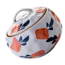Ceramic Steamed Egg Cup 1x Stoneware Japanese Soup Bowl with Lid Earthen Soup Pot Sauté Pan Serving Dish