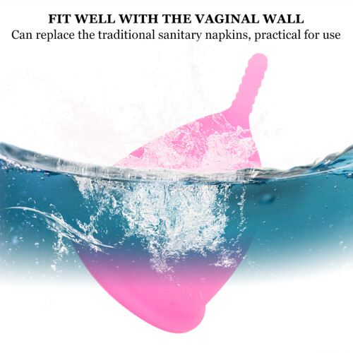 Pink Silicone Period Cup - Dual Size Leakproof Solution Safe & Eco-friendly 2