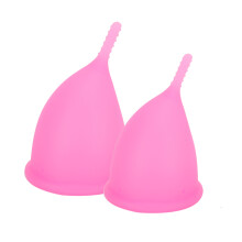 Pink Silicone Period Cup - Dual Size Leakproof Solution Safe & Eco-friendly