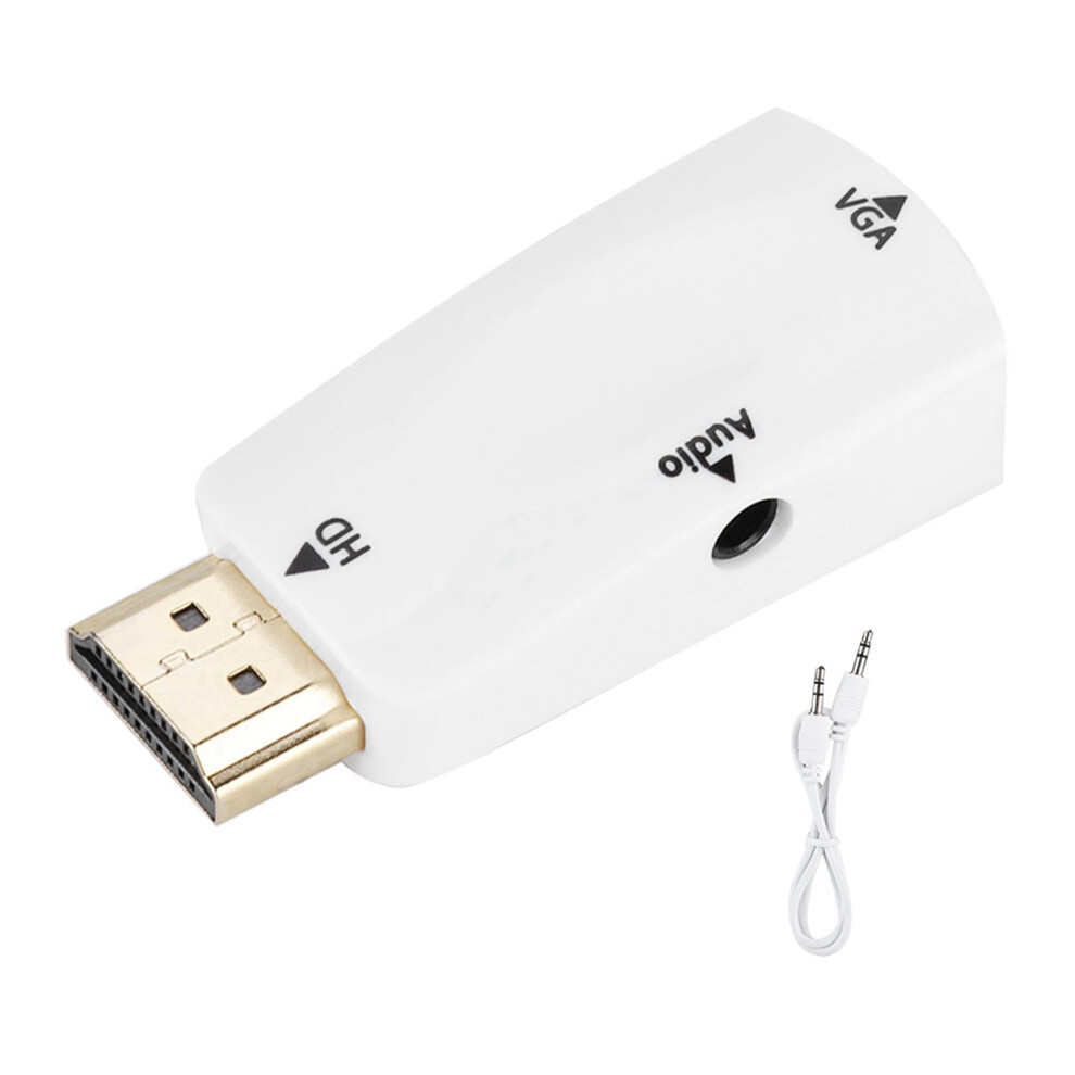 Hd 1080P Hdmi Female To Vga Female Converter White/Gold 9121376608667