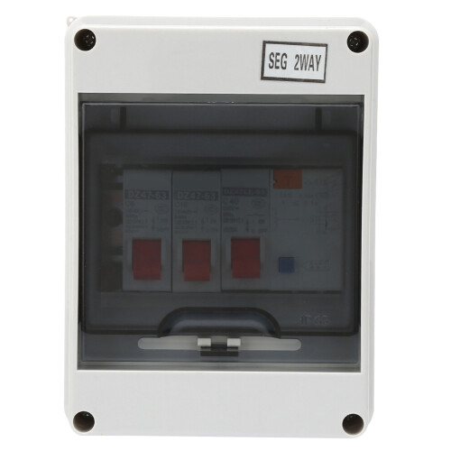2 Way Caravan Consumer Unit 40A 30mA RCD 2 MCB IP65 Lightweight