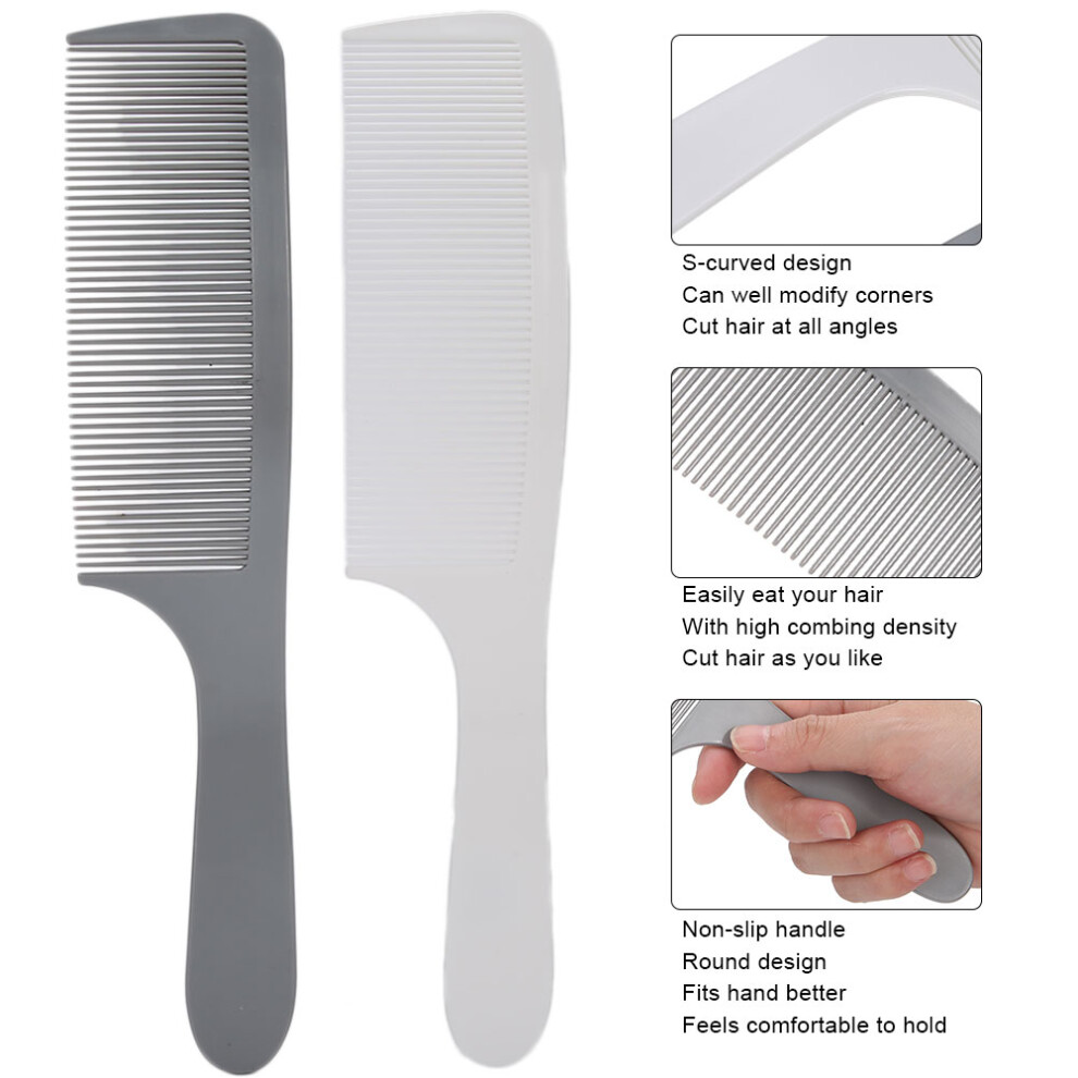 Curved Barber Clipper Comb for Men Hair Cutting, Plastic, Salon Use