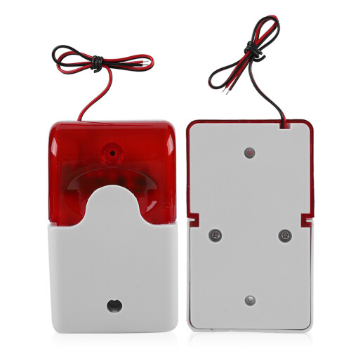 12V Wired Strobe Siren Sound Alarm Strobe Red 2