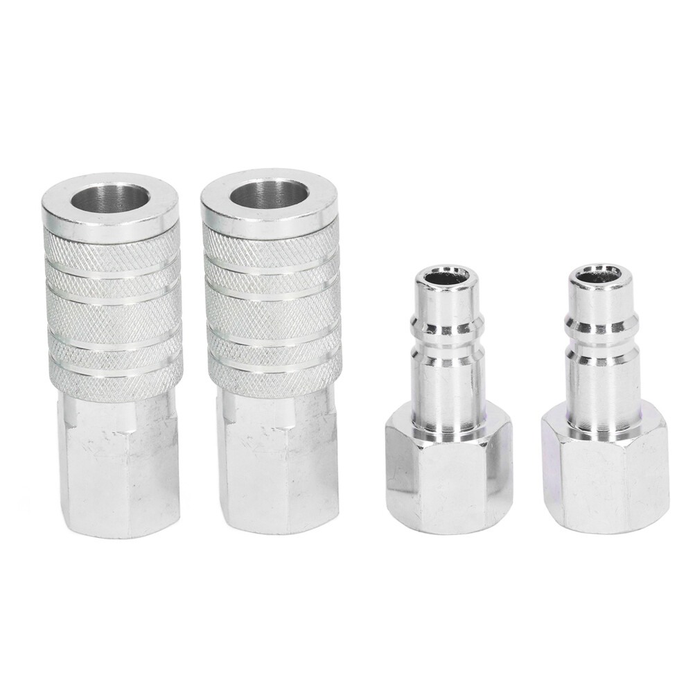 2Pcs Air Coupler 2Pcs Plugs 1/2in NPT Aluminum